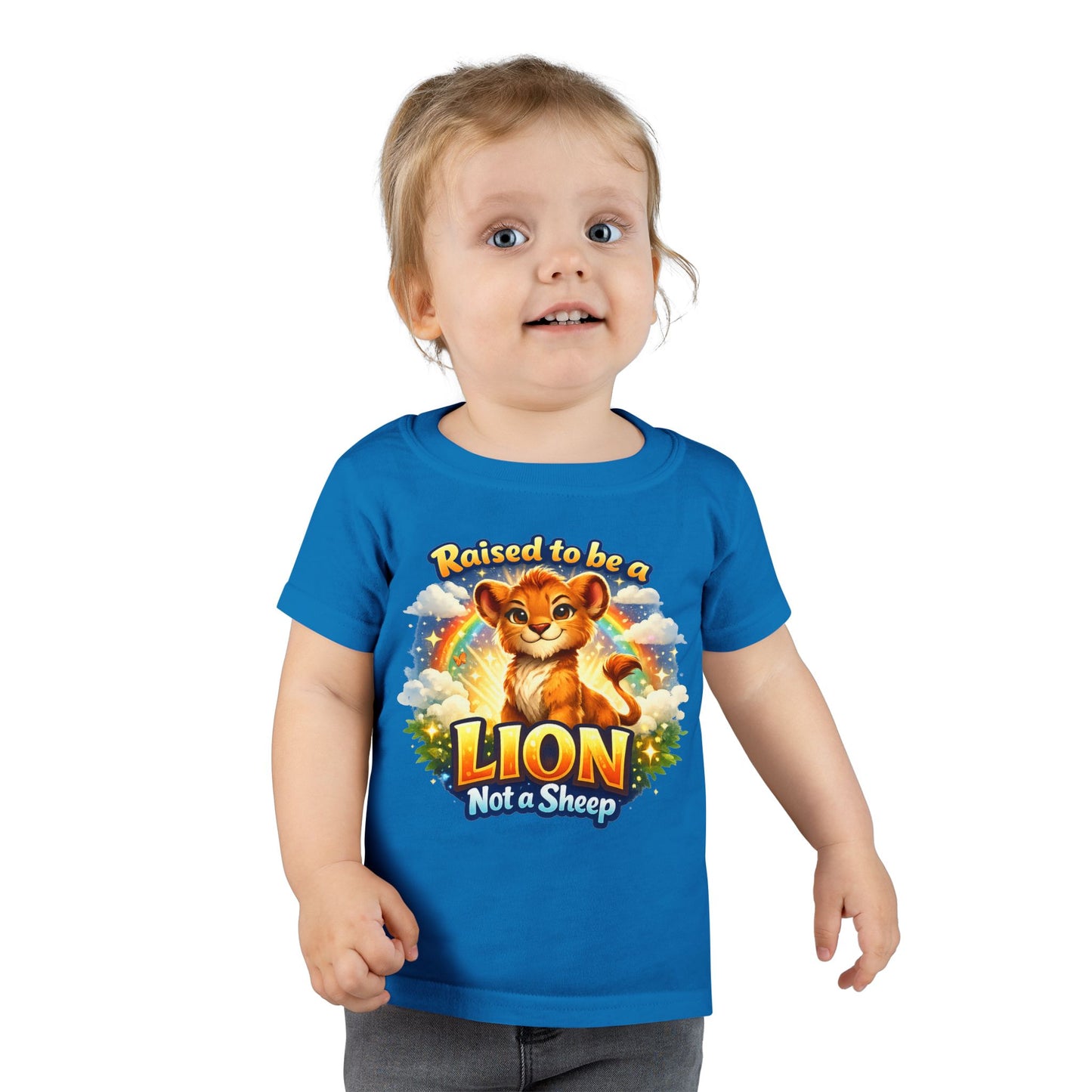 Toddler T-Shirt — "Raised to be a Lion Not a Sheep" Cute Lion Graphic Tee