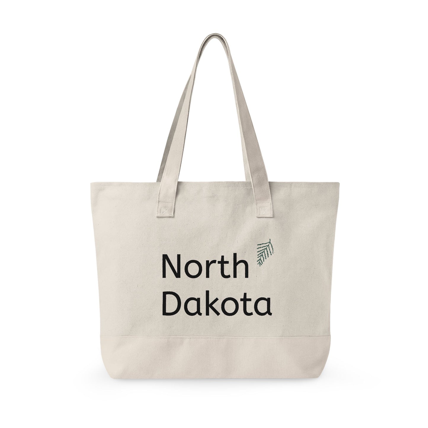 North Dakota Zippered Canvas Tote Bag — Floral State Pride Market Tote