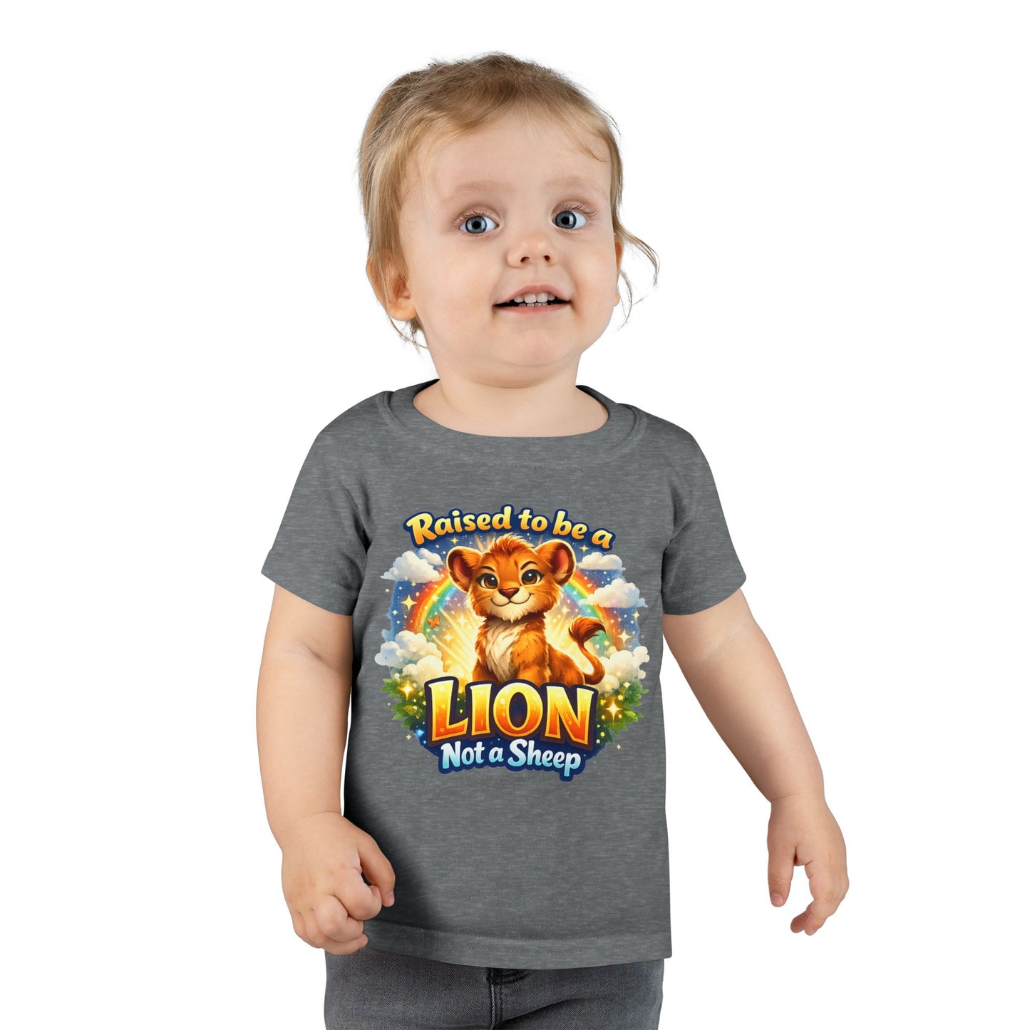 Toddler T-Shirt — "Raised to be a Lion Not a Sheep" Cute Lion Graphic Tee