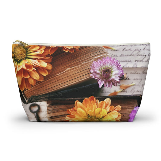 Books and Flowers Accessory Pouch